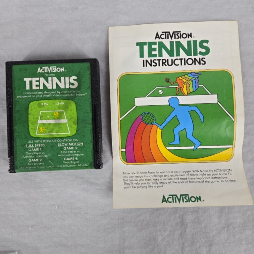 Atari 2600 Tennis Video game by Activision  1981 With Manual Vintage
